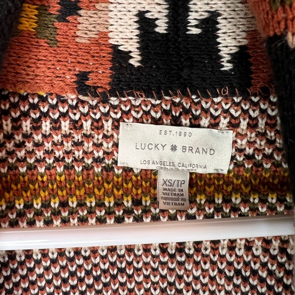 Lucky Brand Aztec geometric pattern cardigan sweater women’s size XS-EUC - Picture 4 of 7